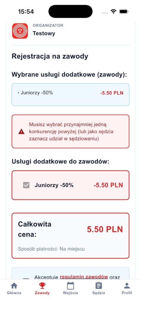 Formalności i powiadomienia w aplikacji mobilnej